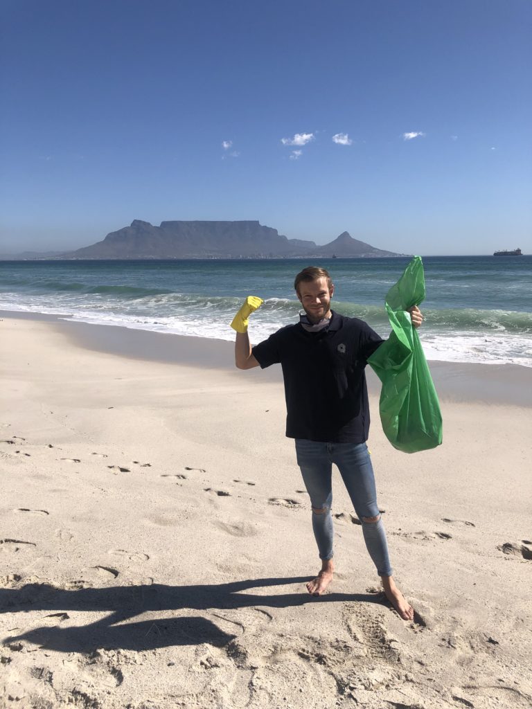 Picked up litter on beach